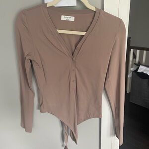 Aritzia Babaton Taupe Bodysuit